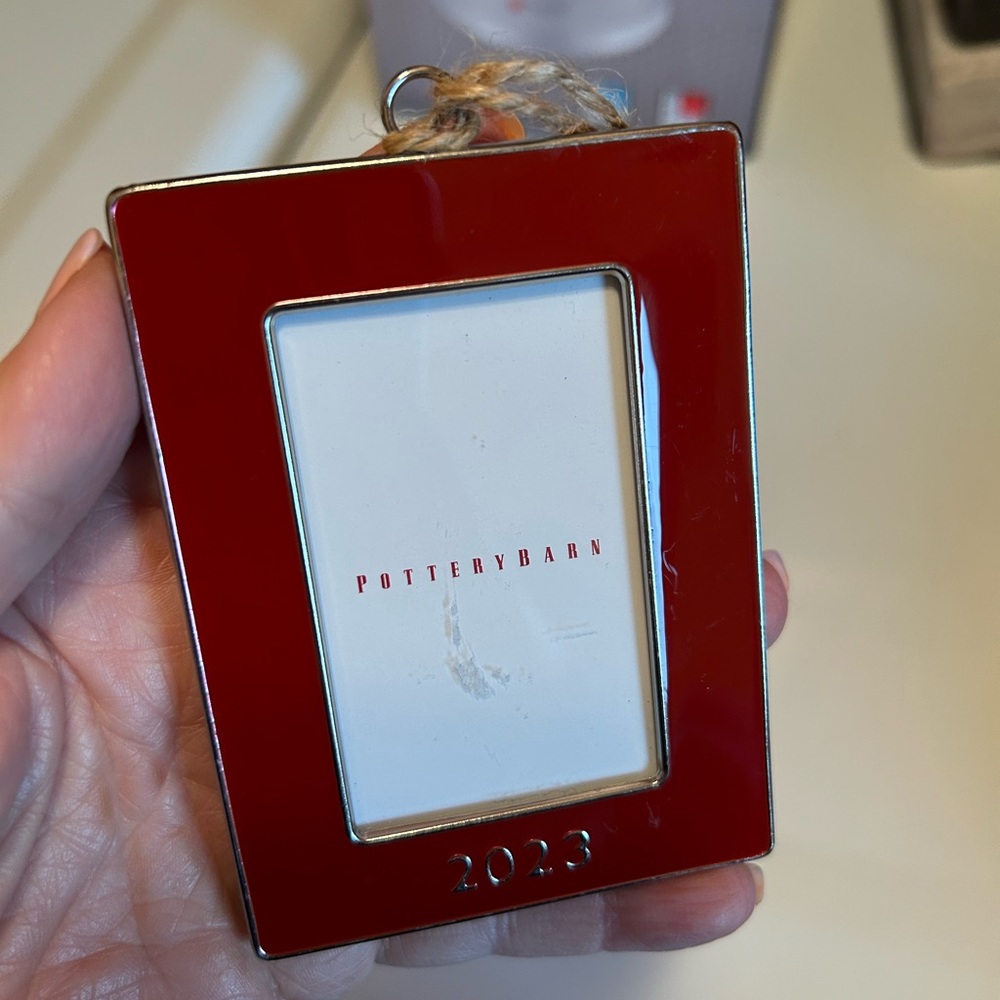 Pottery Barn Red Photo Frame 2023 Christmas ornament
